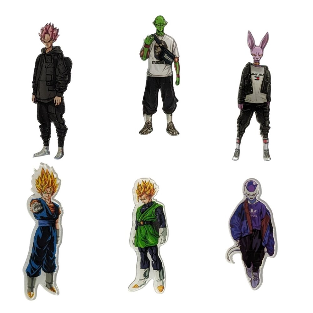 Dragon Ball Z Anime Acrylic Pins Set of 6 NEW